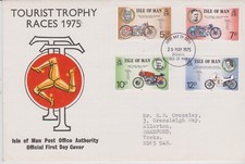 GB Isola di Man 1975 28 maggio Manx International TT Races SG 63-66 FDC MOTO