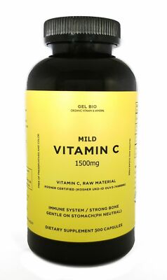 [GEL BIO] Mild Vitamin C 1500mg Kosher Certified Vitamin C + Calcium - 500 caps