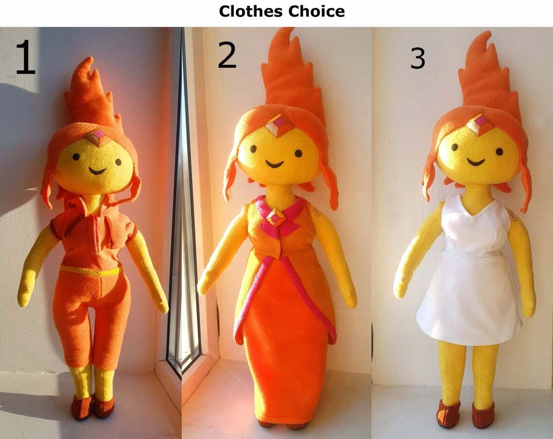 Adventure Time inspired Flame Princess handmade plush doll 17 in high Made