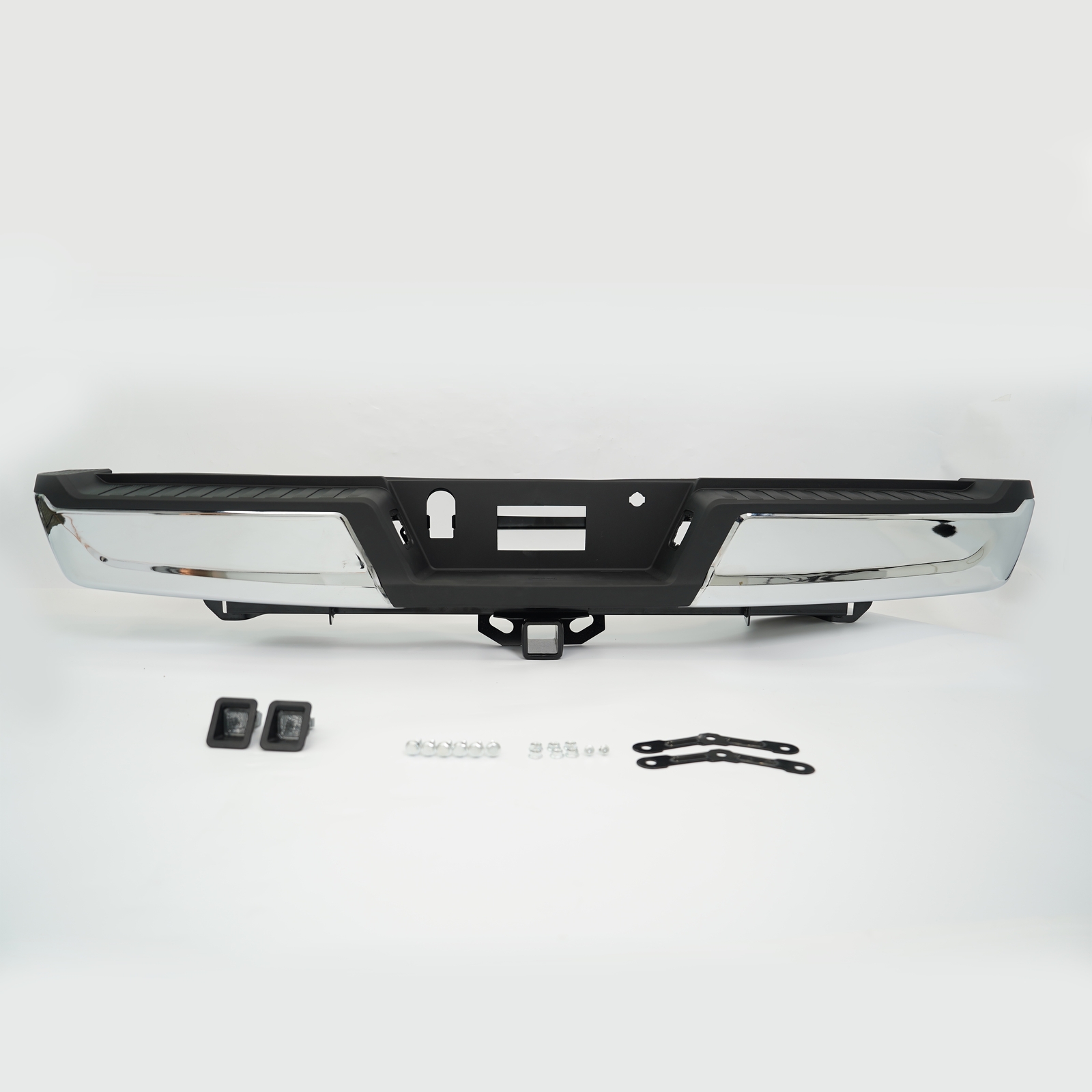 NEW Chrome Steel Rear Bumper for 2021-2023 Ford F-150 Without Sensors W/ Tow DE