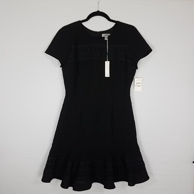 Chelsea28 Fit & Flare Little Black Dress M Crochet Lace Detail Lined Frilly NWT | eBay Chelsea28 Fit & Flare Little Black Dress M Crochet Lace Detail Lined Frilly NWT | eBay