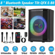 8  Portable Tiltable Bluetooth Subwoofer Heavy Bass Sound System  3Mic Speaker