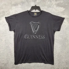 Guinness Beer Shirt XL Black Embossed Graphic Logo Short Sleeve Storehouse Exclu