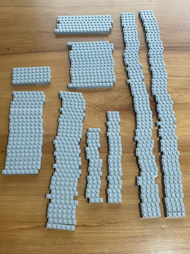 LEGO Light Bluish Gray BRICK LOT OF 243 1X3 1X4 1X6 1X8 1x10 1x12 1x16 PART
