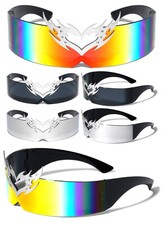 FUTURISTIC WRAP AROUND ONE PIECE SHIELD LENS OVERSIZED SUNGLASSES RETRO DESIGNER