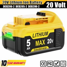 Pack For DeWalt 20V 20 Volt Max 5.0AH Lithium Ion Battery DCB200-2 DCB205 DCB206