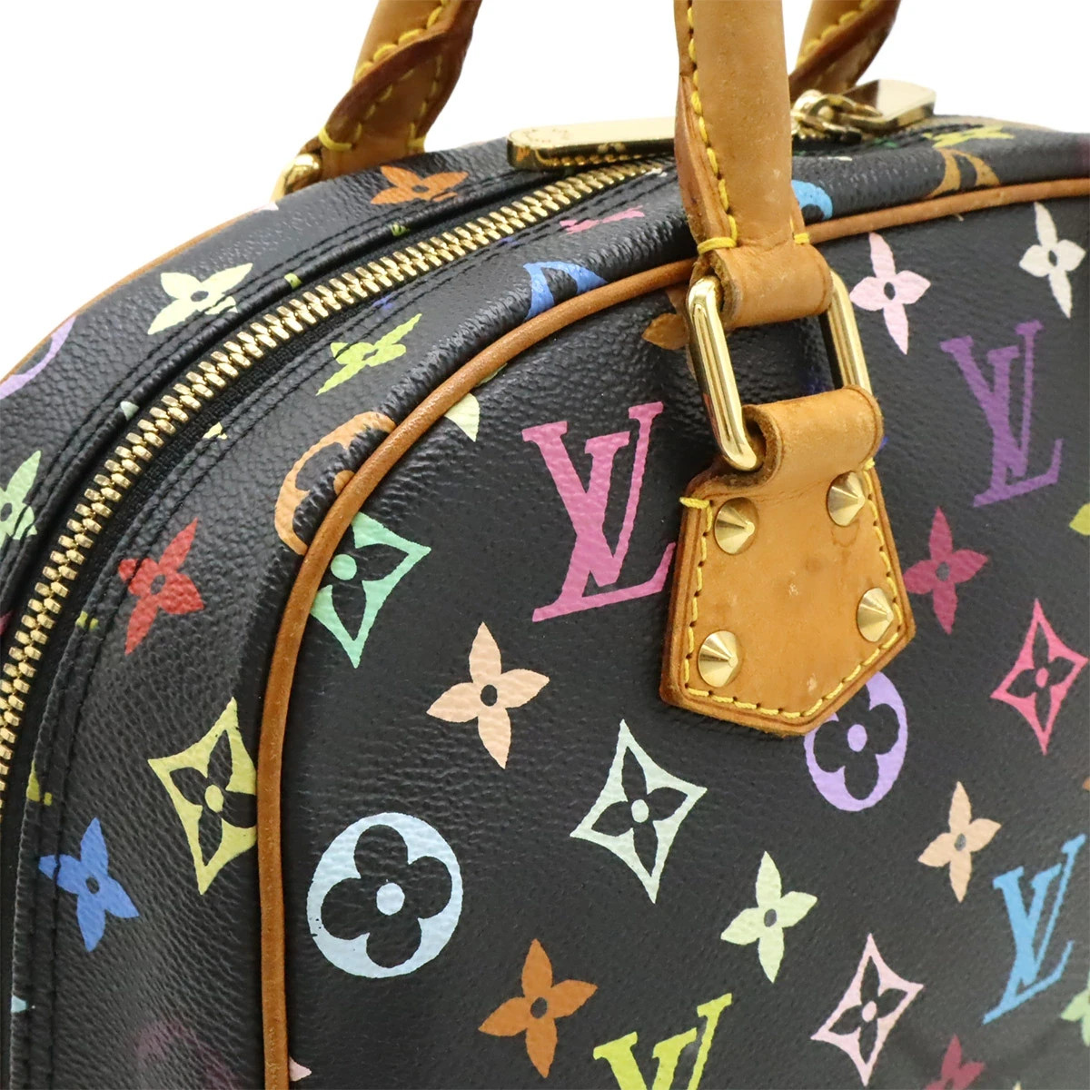 Louis Vuitton LV Monogram Multicolor Trouville Hand Bag Noir Black