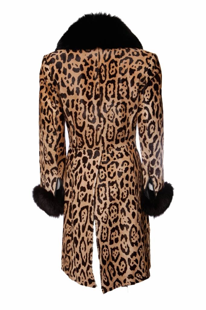 Jitrois, Leather Leopard Coat With Pony Fur Female Multicolor 38 image 4