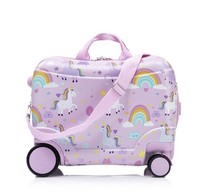 Pink 24L Ride-on Hard shell Suitcase, 40cm × 30cm × 18cm
