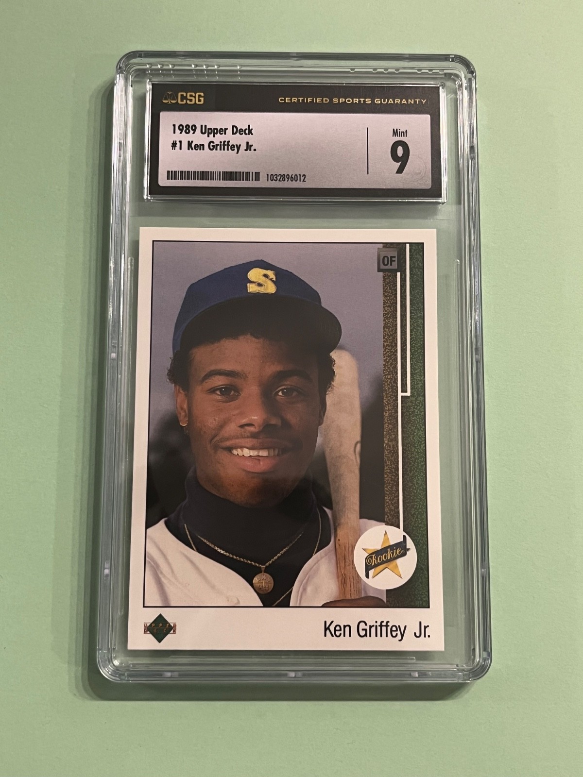 1989 Upper Deck #1 Ken Griffey Jr Star Rookie HOF CSG-9 Beautiful Card!