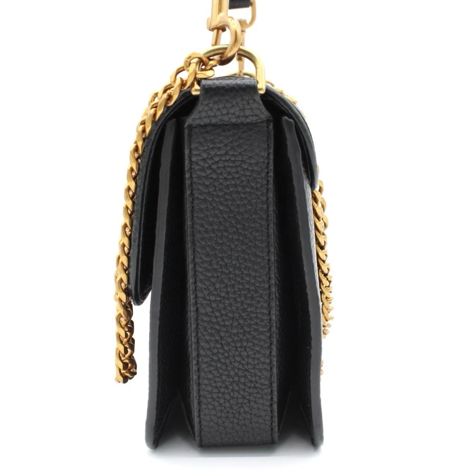 Sac bandoulière Tory Burch Chelsea en cuir noir chaîne bandoulière logo... - Photo 4/4