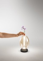 LED Tischleuchte Schwarz Glas H:23 Cm 2700/3000/4000 K Tischlampe Wohnzimmer