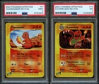 Pokemon Reverse Holo Charmander #97 PSA 9 Mint + Charmeleon #73 PSA 7 Expedition