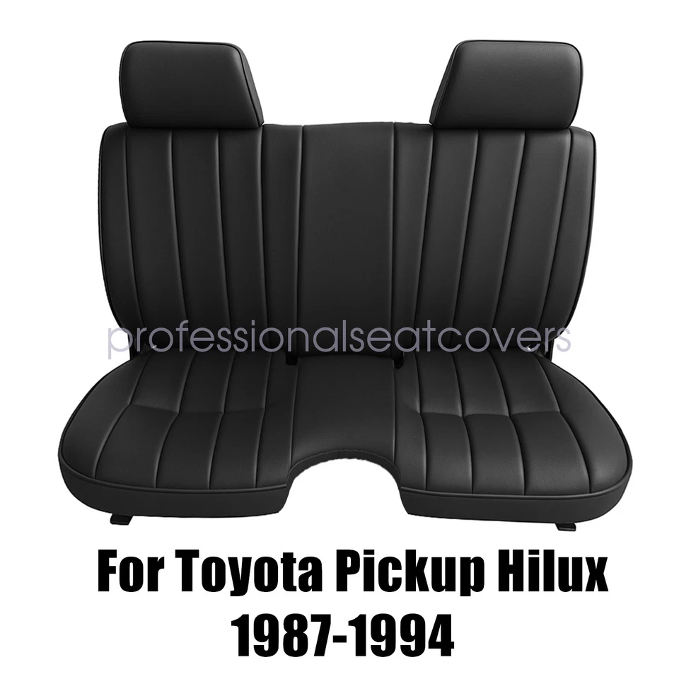 Cubiertas de asiento de banco de repuesto delanteras negras para camioneta TOYOTA 1987-1994 Foto 2 de 4