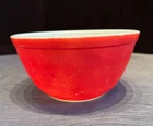 Pyrex 402 Red Mixing Bowl 1.5 Qt Opal Glass Made in USA