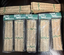 Lot Of 7 Raz Imports 9ft Ea Garland Christmas Carol/Holly Design Crinkly Ribbon