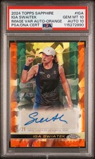 2024 Topps Chrome Sapphire Orange Iga Swiatek RC Auto PSA 10/10 GEM MINT