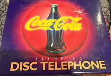 TÉLÉPHONE À DISQUE CLIGNOTANT COCA COLA 1995 BOÎTE D'ORIGINE NÉONS LUMIÈRES LOGO SONNERIE MUSICALE
