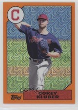 2017 Topps Silver Pack 1987 Design Chrome Orange 81/99 Corey Kluber #87-CK 3t2