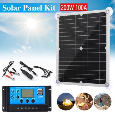 200W Solar Power Panel Kit 100A 12V Battery Charger with Controller Caravan Boat