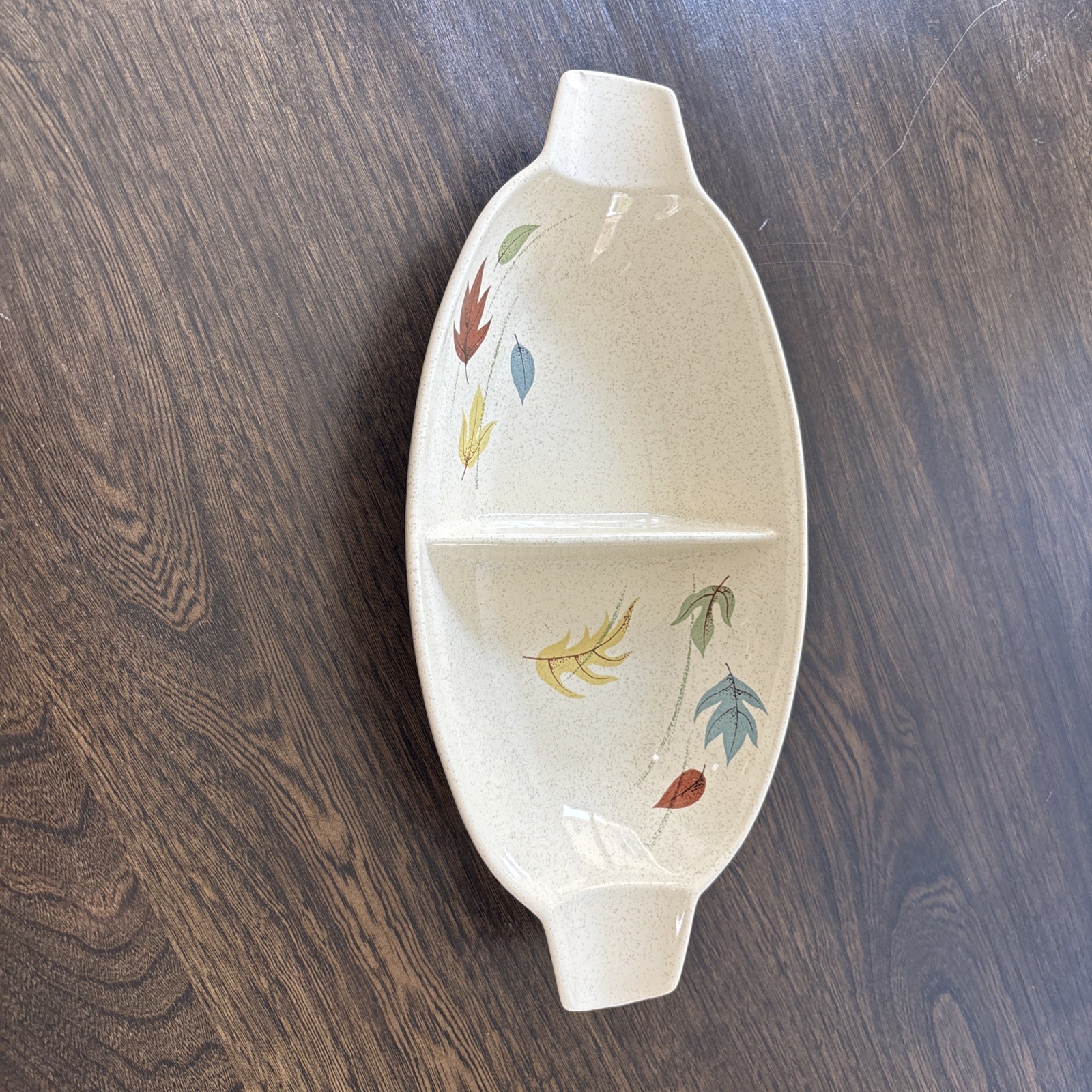 Vintage Franciscan Autumn Leaves Divided Dish, Oven Safe
