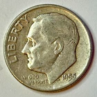 1955-P Roosevelt Dime 90% Silver U.S. 10c Coin Circulated as Pictured - 16