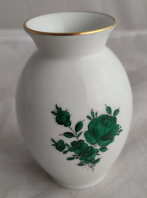 Augarten Wien - kleine Vase - ''Grüne Rose'' Höhe ca. 9 cm