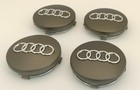 x4 SILVER Compatible 60MM CENTRE ALLOY WHEEL CAPS + x4 DUST VALVE CAP + S LINE