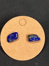 RAW LAPIS LAZULI .50  STUD EARRINGS CRYSTAL