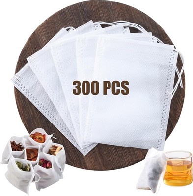 300 PCS Disposable Tea Bags for Loose Leaf Tea, Empty Tea Filter Bags with
