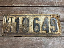 1921 Vermont License Plate 19649