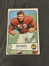1954 Bowman #19 JOHN CANNADY New York Giants Football Card (Read)