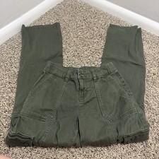 Aeropostale Green Cargo Bootcut Pants Women's Size XS Pockets Cotton Blend