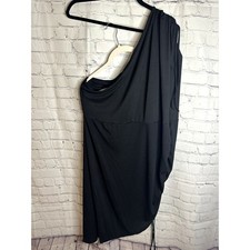 Shein Curve Womens 3XL Black One Shoulder Ruched Ribbed Knit Mini Dress Bodycon