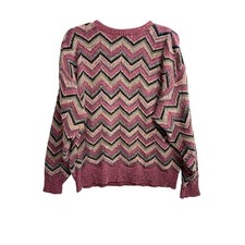 Vintage Tricots St. Raphael Colorful Chevron Crewneck Sweater SZ XL Grandpacore