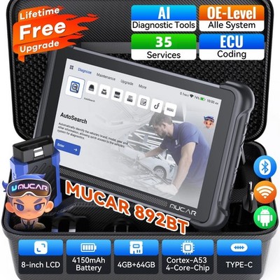 2026 MUCAR 892BT OBD2 KFZ Diagnosegerät Scanner 35 Reset Kostenlose Updates DE