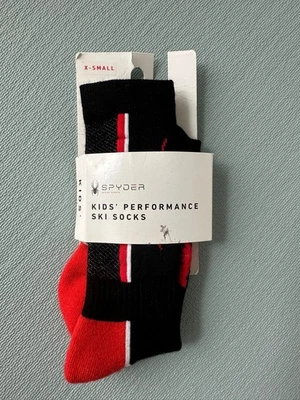 Spyder Kids Performance Ski socks Socken XS 22-25 rot/schwarz