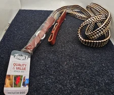 TOUGH 1 54-965: 5 Foot Flat Braided Pony Reins Brown/Tan