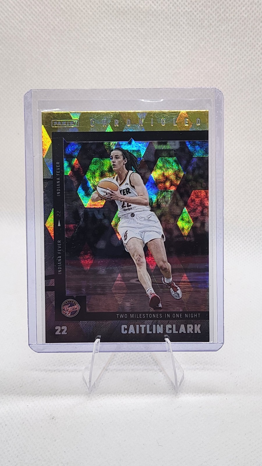 2025 Panini Caitlin Clark #3 Yellow Cubic Chronicled Fever Exclusive
