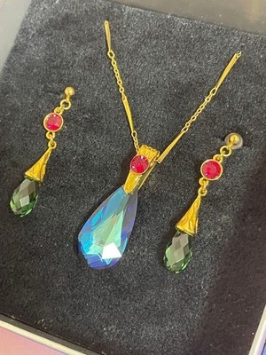 Howl's Moving Castle Howl Swarovski Necklace & Earrings Set