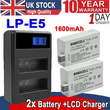 2× LP-E5 Battery For Canon EOS 450D 500D 1000D Rebel Xsi T1i X3 X2+ Dual Charger