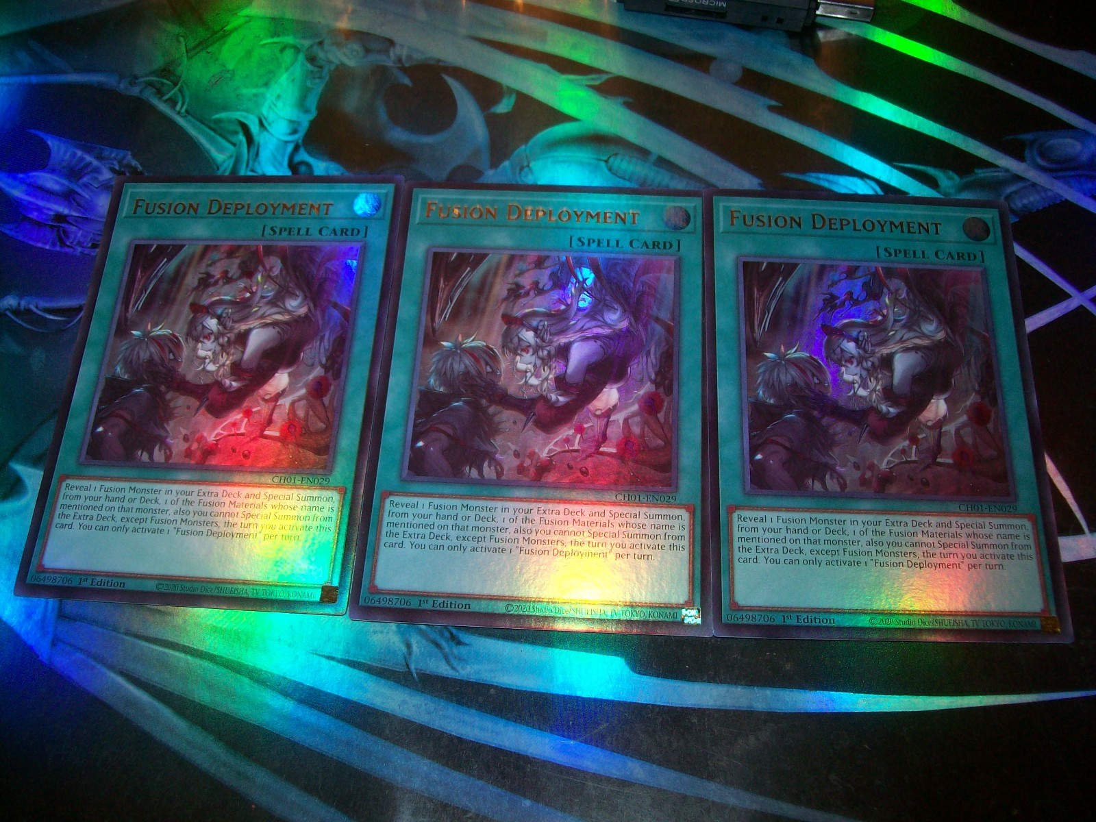 3x Fusion Deployment 1st Edition Ultra Rare CH01-EN029 Yu-Gi-Oh!