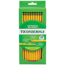 Ticonderoga Wood-Cased Pencils, Sharpened, 48 Count (Pack of 1), Yellow