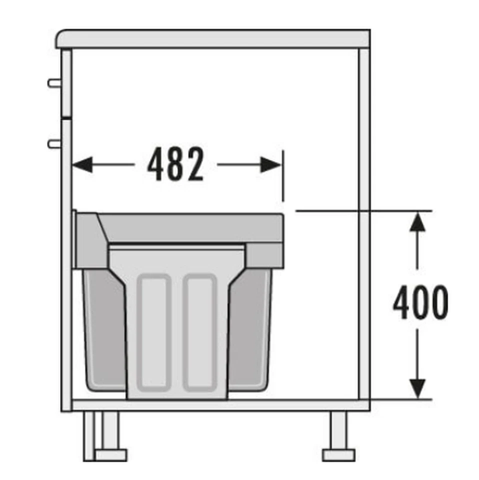 Hailo Cucina Pattumiera Incasso Da 30cm Armadio 2-fach Raccolta Differenziata - Immagine 3 di 4
