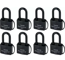 Heavy-Duty Laminated Steel Padlocks: 2.2 in. Wide, 8-Pack Outdoor