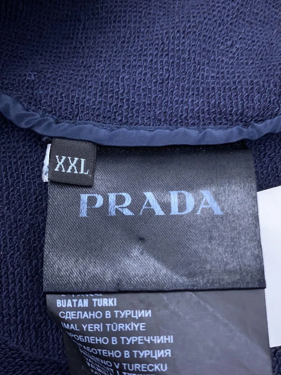 Felpa con cappuccio e zip Prada XXL cotone navy ACS1 2015 1281 usata