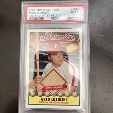 2003 Topps ATFF Relics Greg Luzinski Philadelphia Phillies PSA 10 Gem Mint Bat