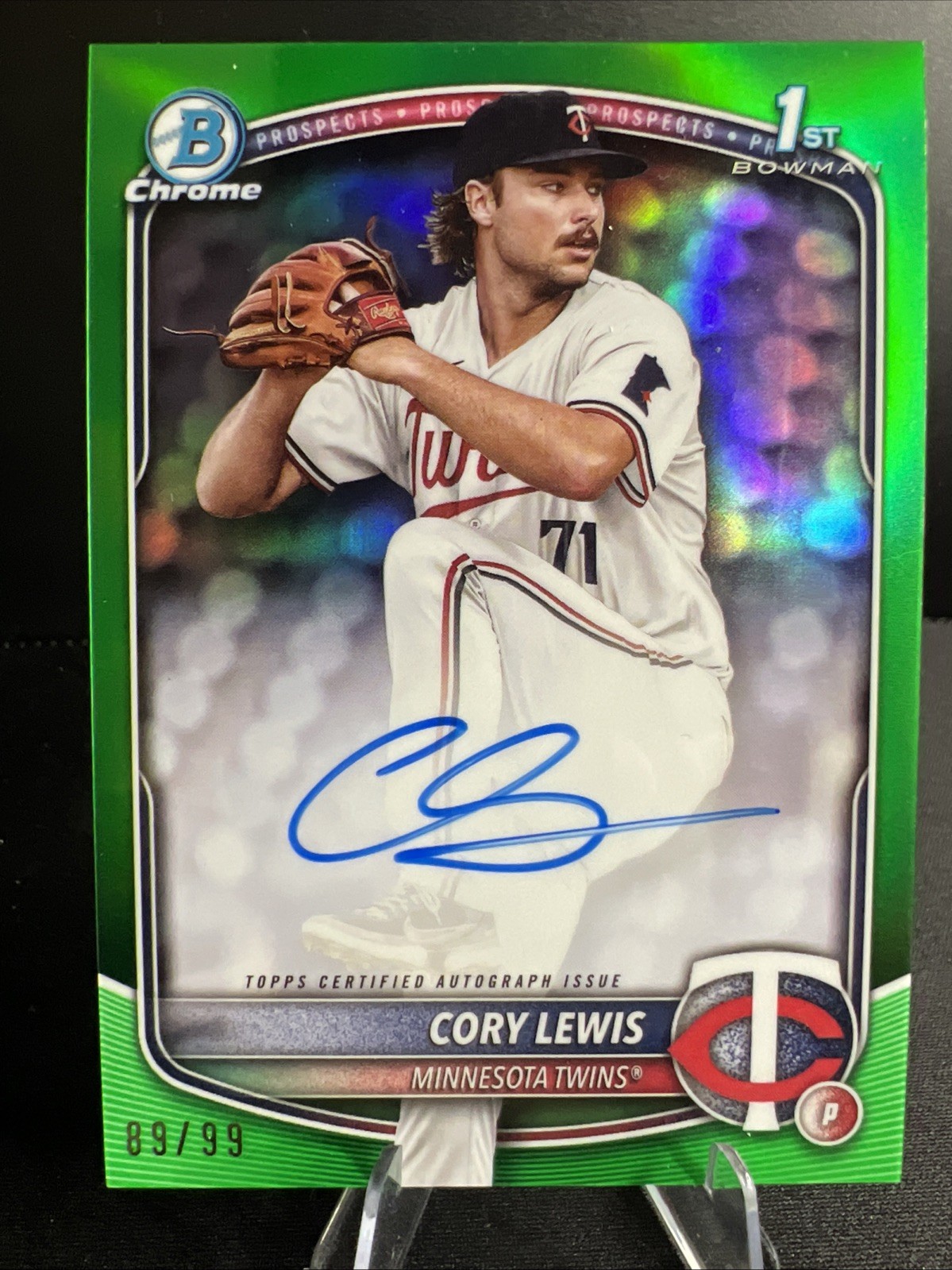 ⚾️ 2025 Bowman CORY LEWIS Chrome 1st GREEN Refractor On-Card Auto  /99