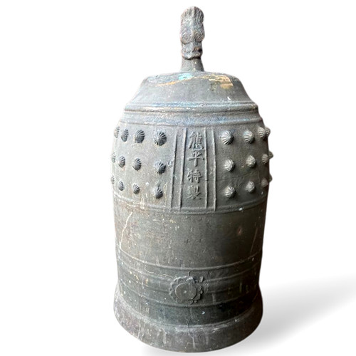 Japanese Temple Bronze Bell Large Edo 19th C Antique Buddhist Bonsho 21.3 in