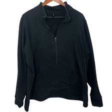 Torrid Sleep Fleece 1/2 Zip Pullover Sweatshirt 2X Black Pouch Pocket Mock Neck